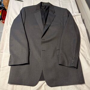 Vtg 1998 Ralph Lauren Suit Jacket 46L Charcoal Grey 100% Wool Union Made Canada
